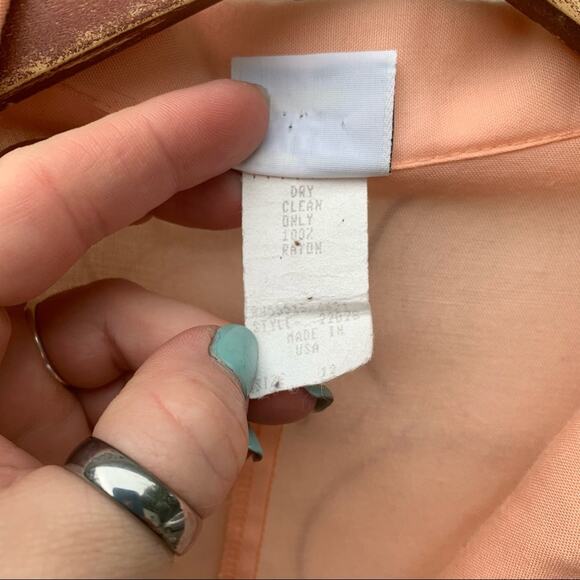 Vintage 90s Miss Oops peach oversized tunic blouse Size 12/L - Picture 5 of 5